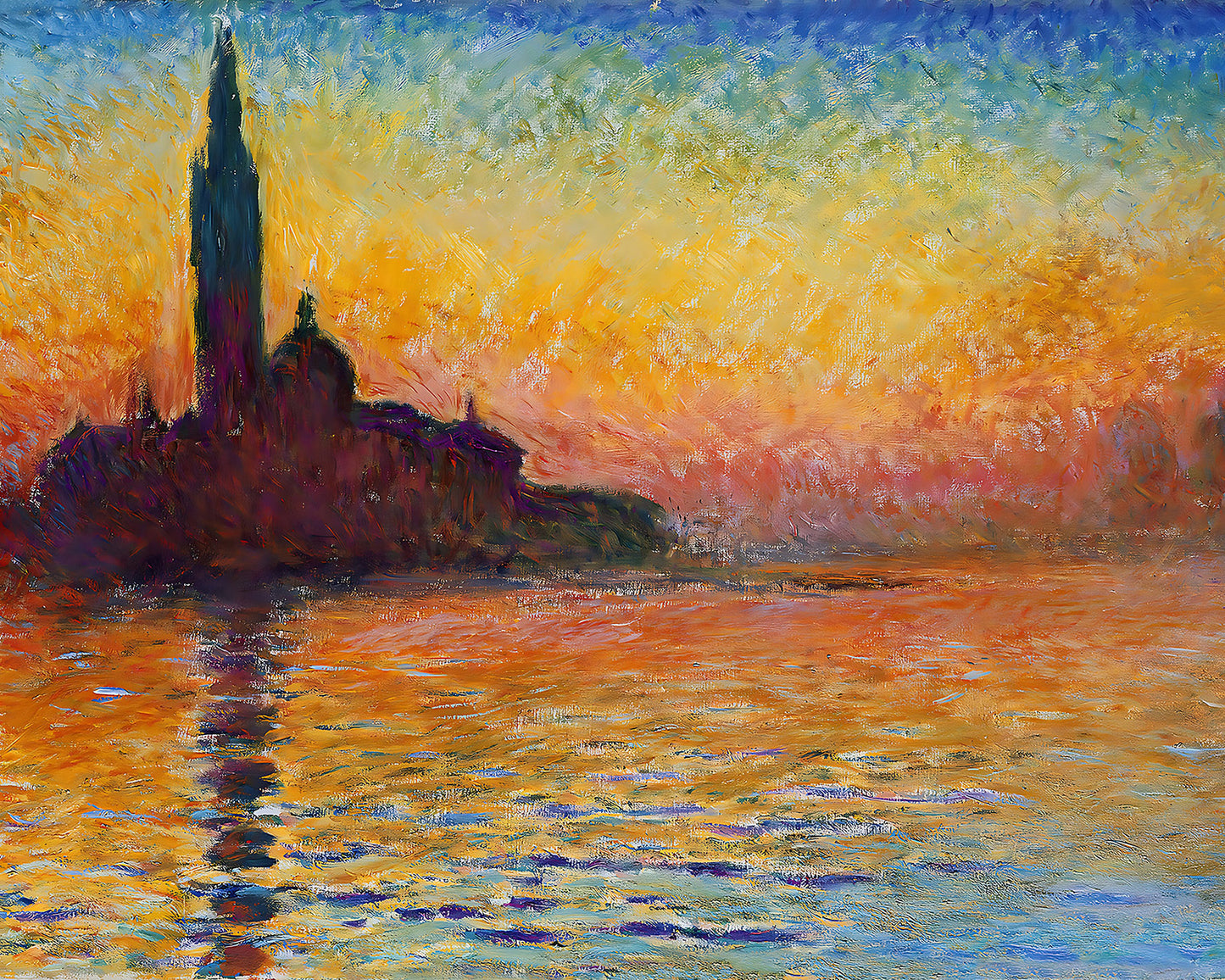 San Giorgio Maggiore at Dusk Painting by Claude Monet 8x10" Art Print