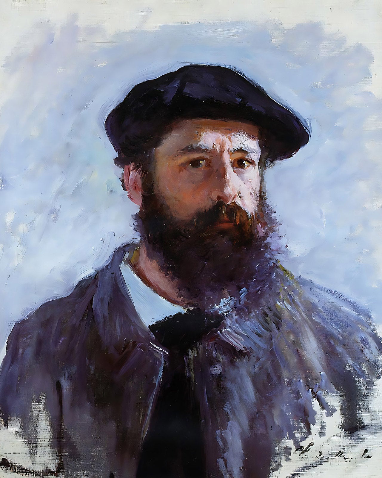 Self-Portrait with a Beret Painting by Claude Monet 8x10" Art Print