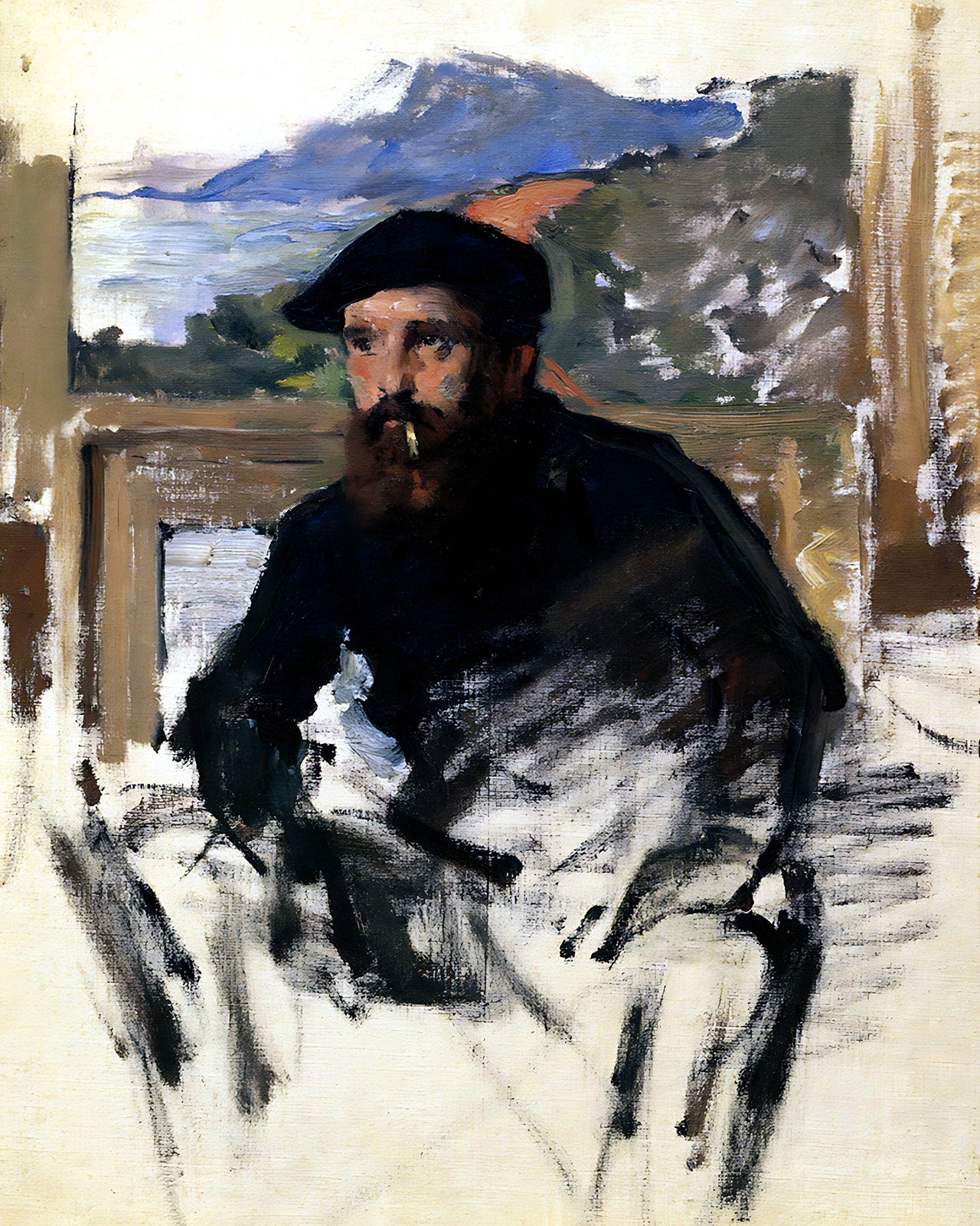 Self Portrait in His Atelier Painting by Claude Monet 8x10" Art Print