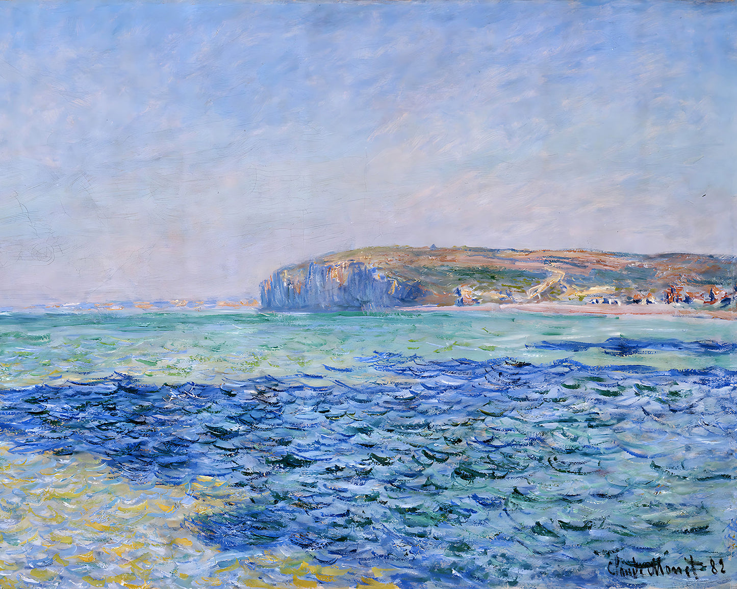 Shadows on the Sea at Pourville Painting by Claude Monet 8x10" Art Print