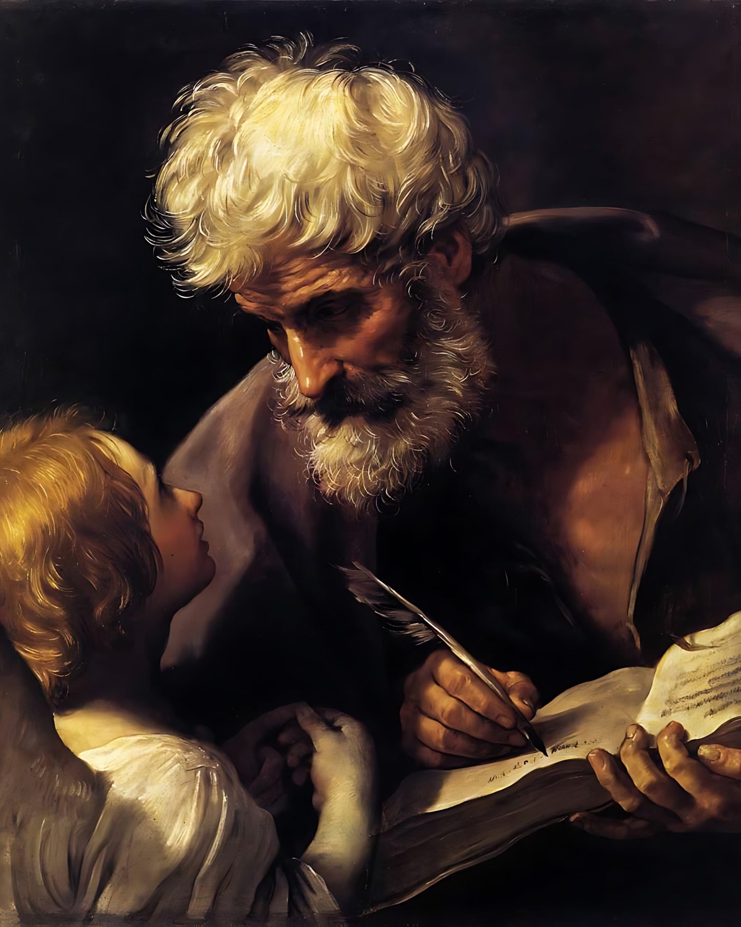 St. Matthew and the Angel Painting by Guido Reni 8x10" Art Print