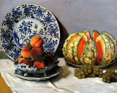 Still Life with Melon Painting by Claude Monet 8x10" Art Print