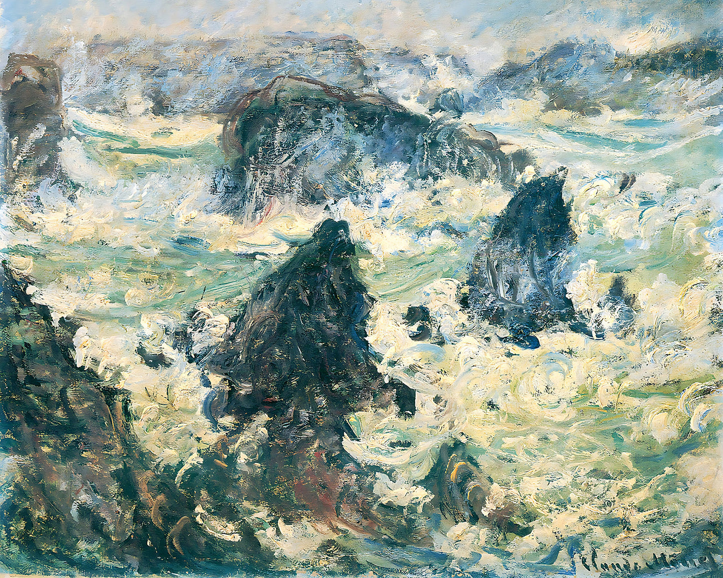 Storm on the Cote de Belle-Ile Painting by Claude Monet 8x10" Art Print