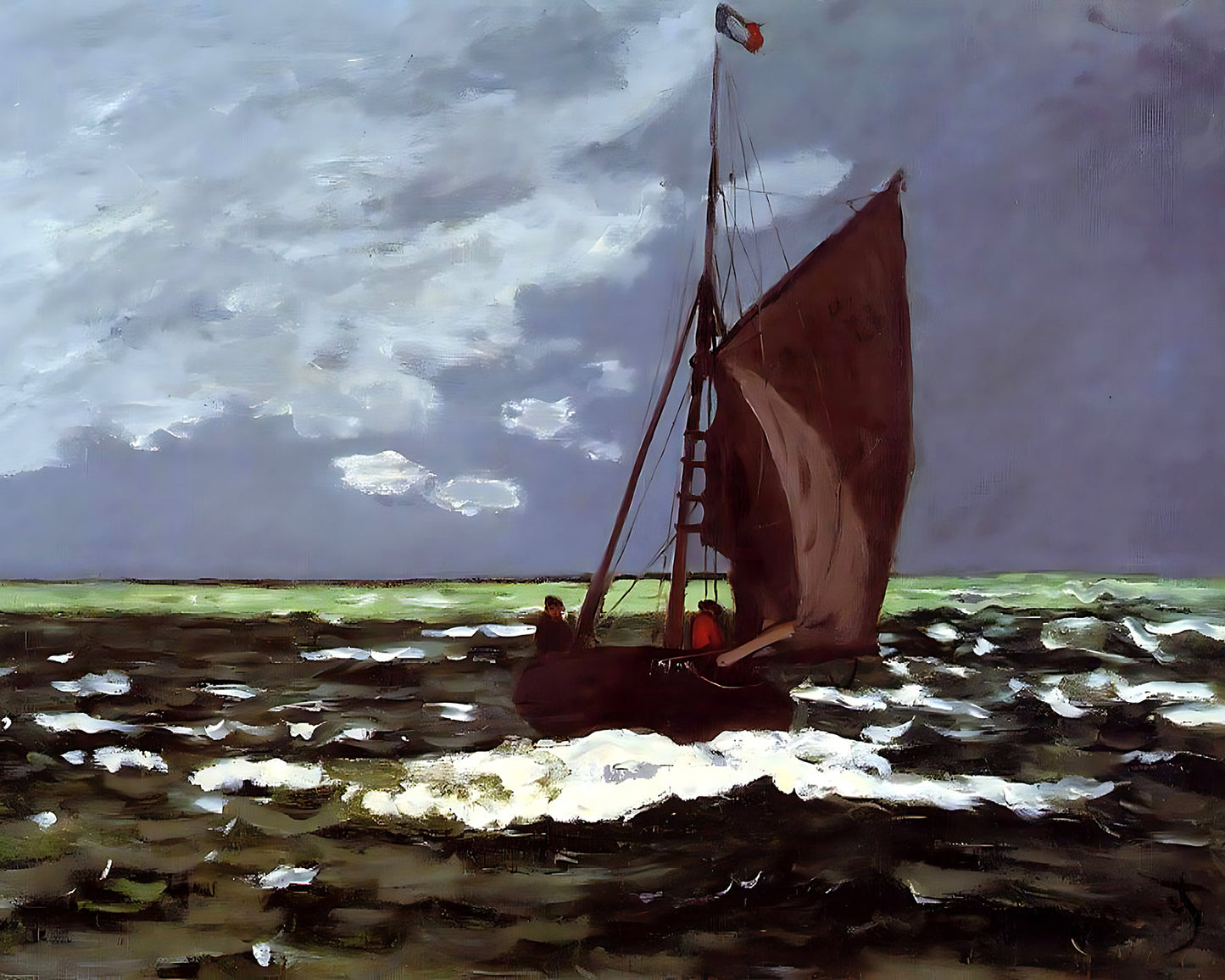 Stormy Seascape Painting by Claude Monet 8x10" Art Print