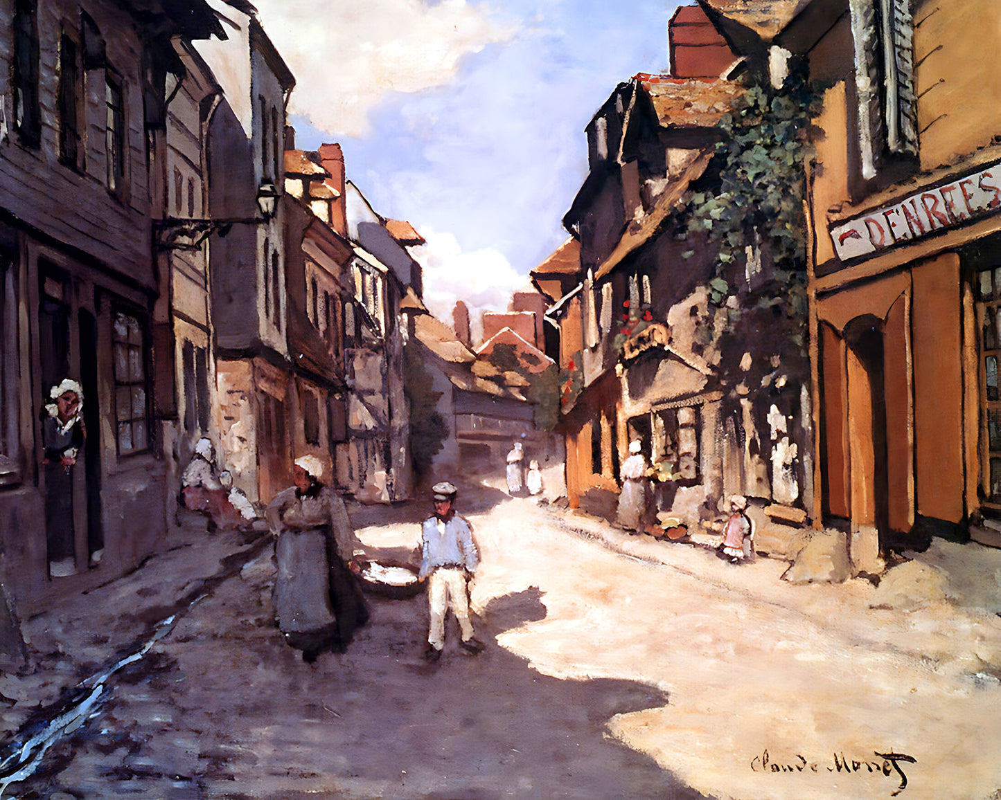 Street of the Bavolle Honfleur Painting by Claude Monet 8x10" Art Print