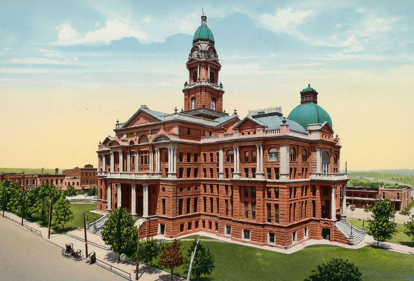 Tarrant County Court House Fort Worth in 1906 Vintage Print (7 Sizes)