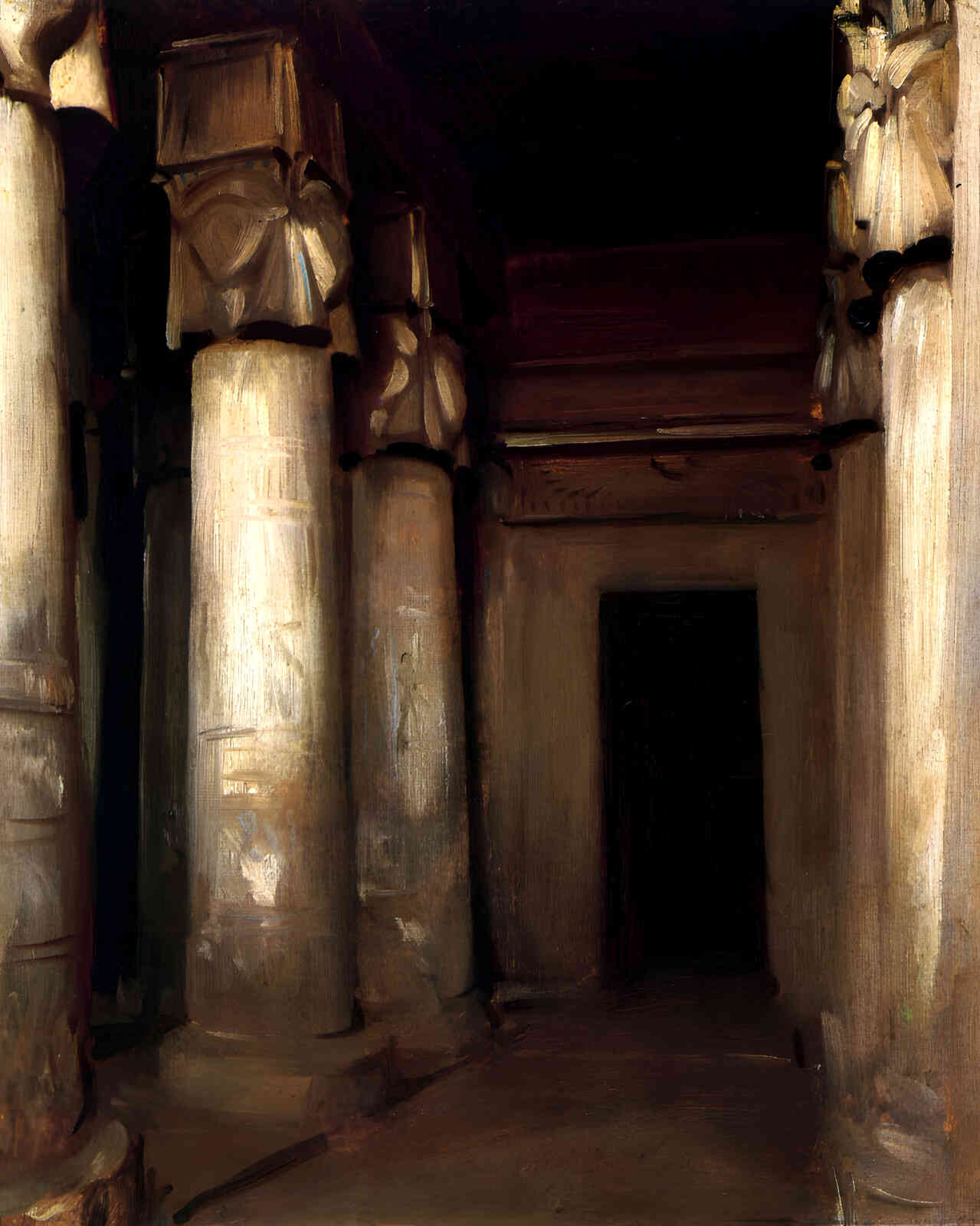 Temple of Denderah 1891 Painting by John Singer Sargent 8x10" Art Print