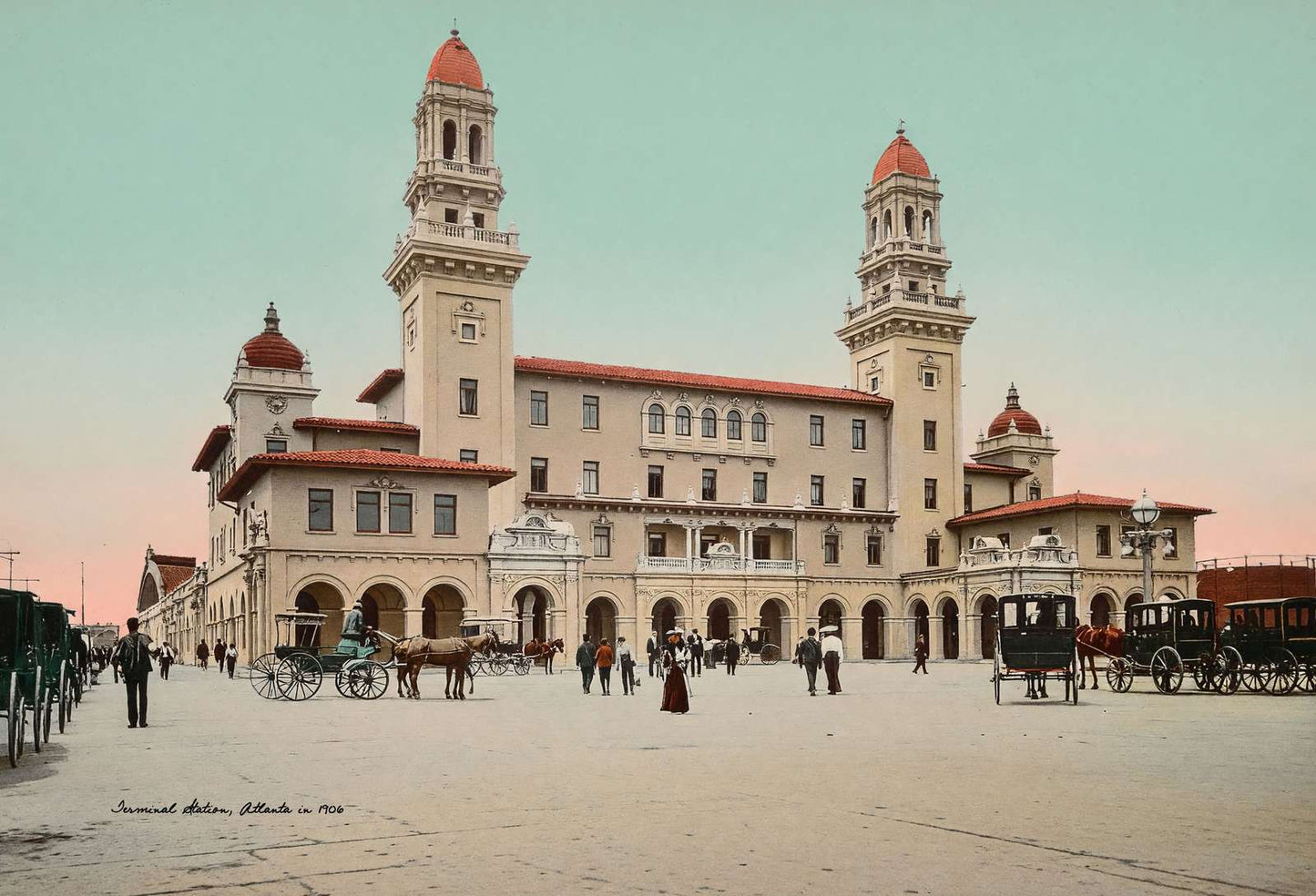 Terminal Station Atlanta in 1906 Vintage Print (7 Sizes) - Retouched