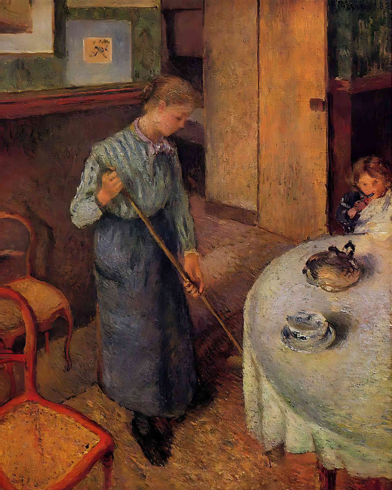 The Little Country Maid Painting by Camille Pissarro 8x10" Art Print - Acid Free