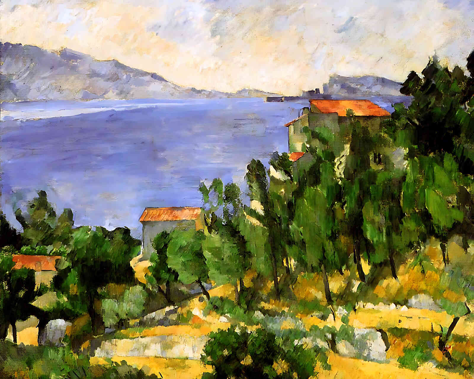 The Bay of L'Estaque from the East Painting by Paul Cezanne 8x10" Art Print