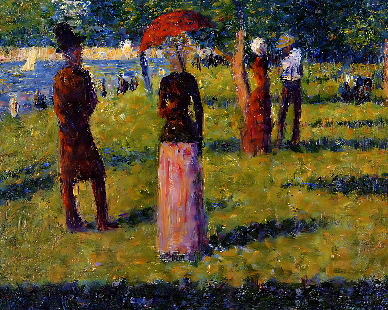 The Rope-Colored Skirt Painting by Georges Seurat 8x10" Art Print - Restored