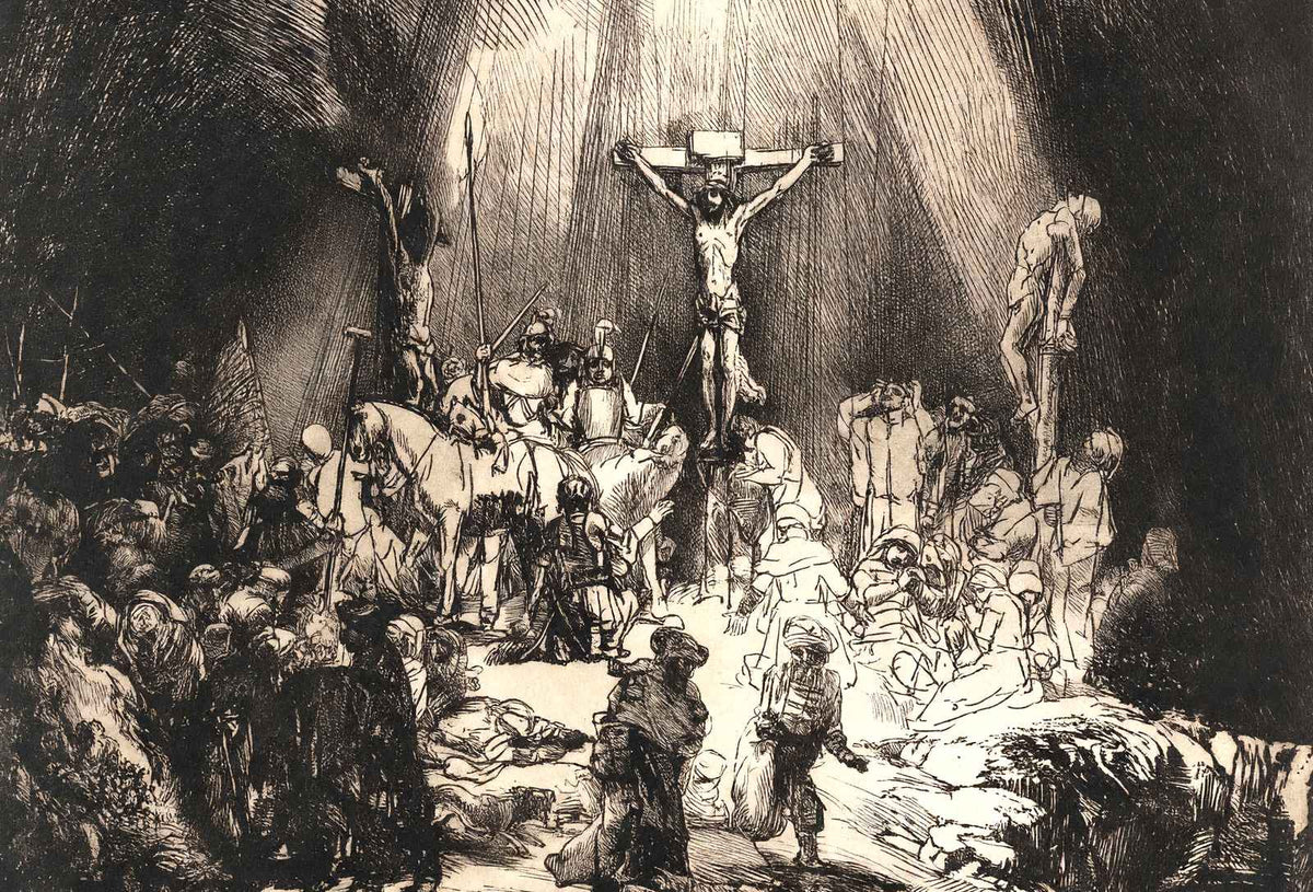The Three Crosses 1653 Drawing by Rembrandt Fine Art Print (6 Sizes)