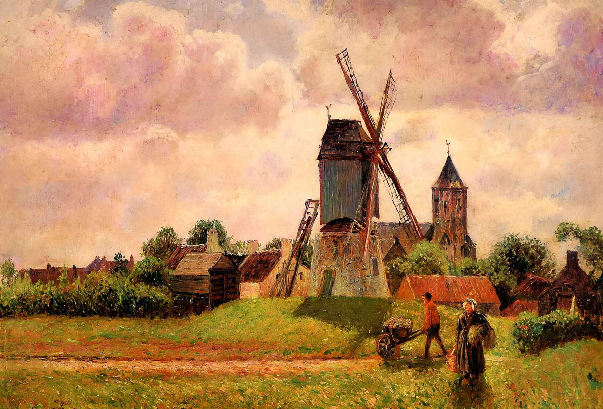 The Knocke Windmill, Belgium 1902 by Camille Pissarro Fine Art Print (6 Sizes)