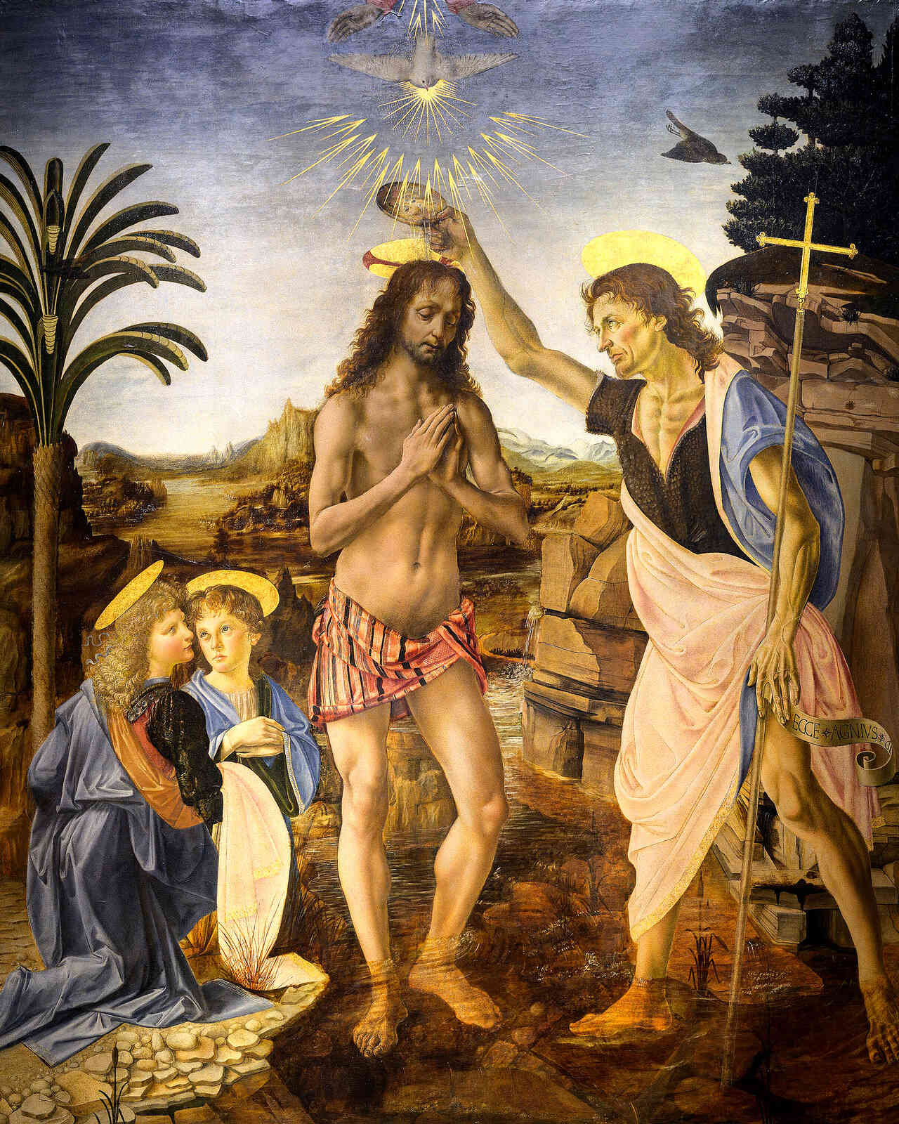 The Baptism of Christ Painting by Leonardo da Vinci 8x10" Art Print - Acid Free