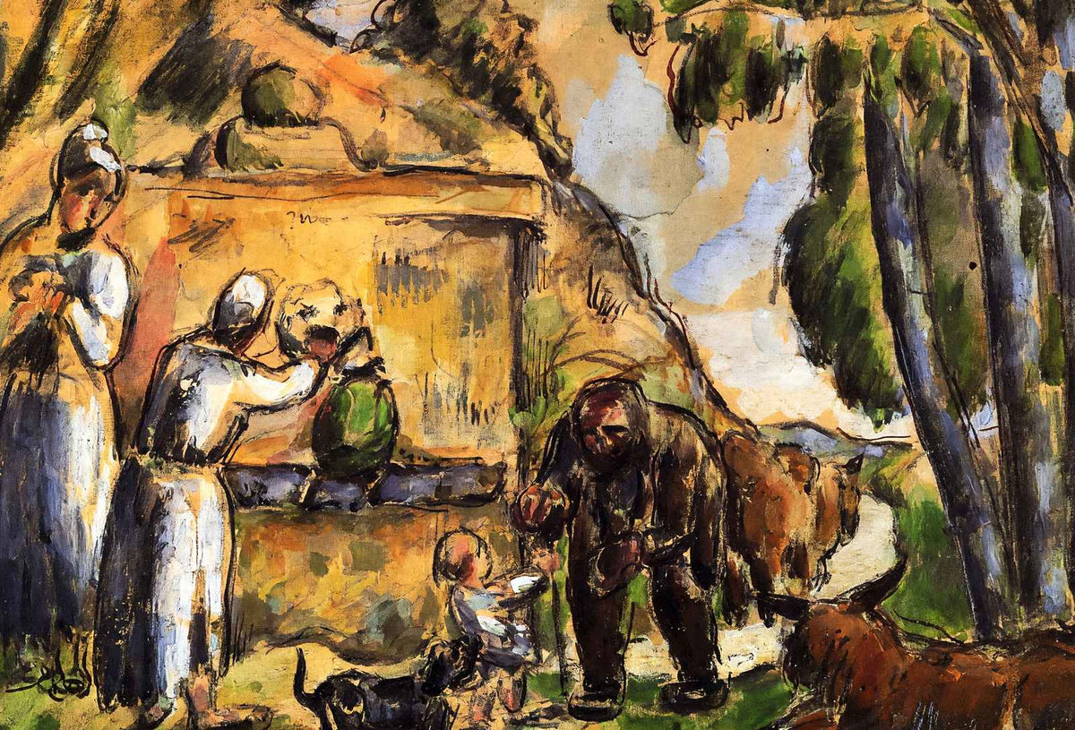 The Fountain 1872 Painting by Paul Cezanne Art Print (6 Sizes) - Restored