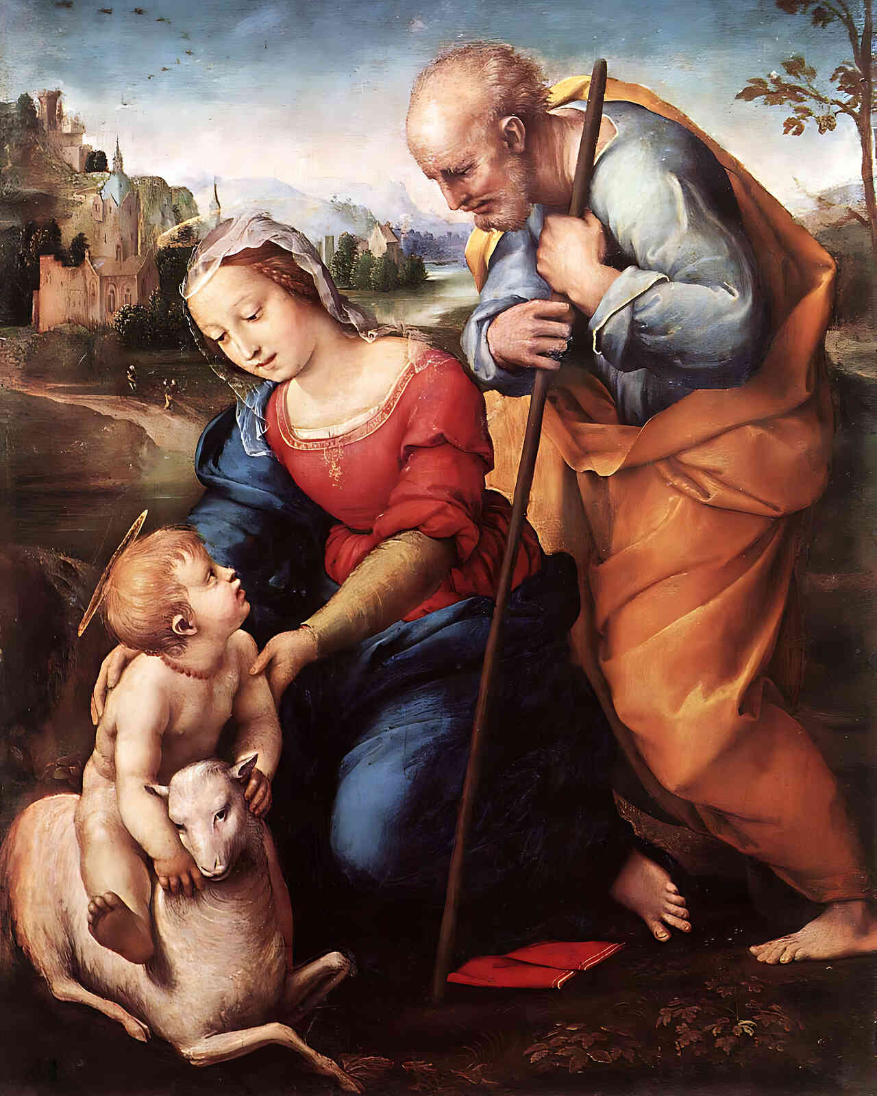 The Holy Family with a Lamb Painting by Raphael 8x10" Art Print - Acid Free