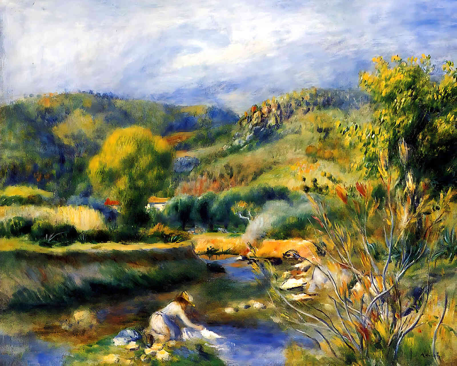 The Laundress Painting by Pierre-Auguste Renoir 8x10" Art Print (Archival Paper)