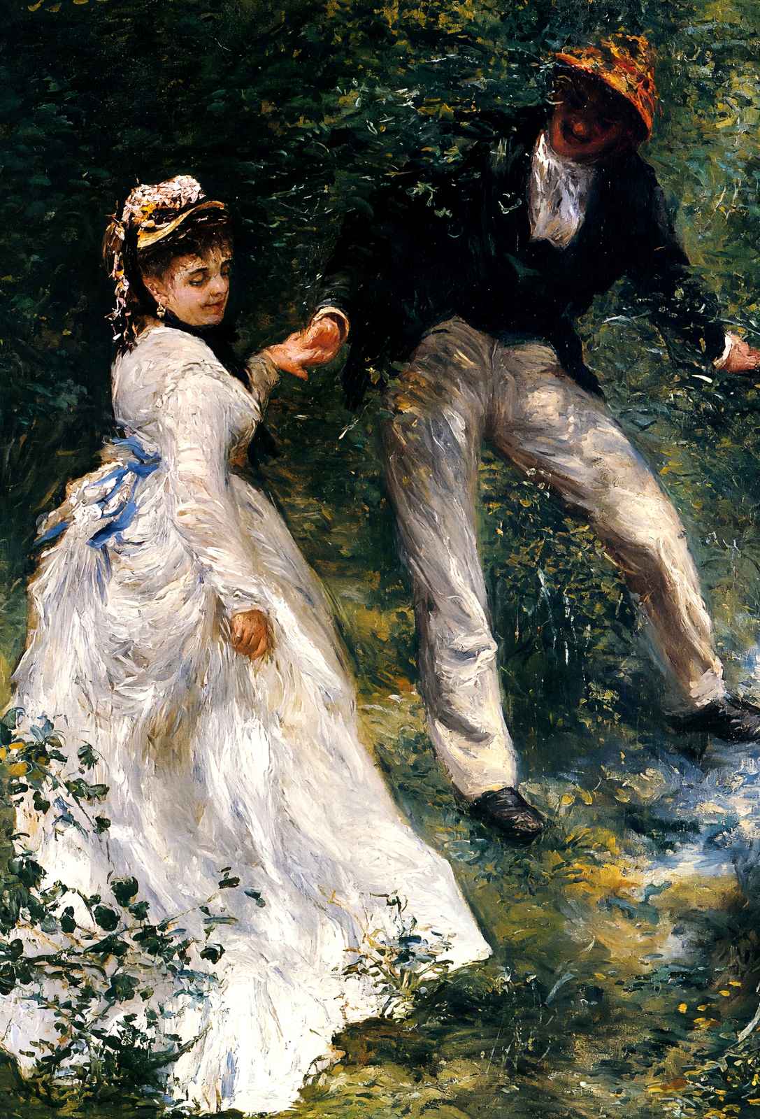 The Promenade 1876 Painting by Pierre-Auguste Renoir Art Print (6 Sizes)