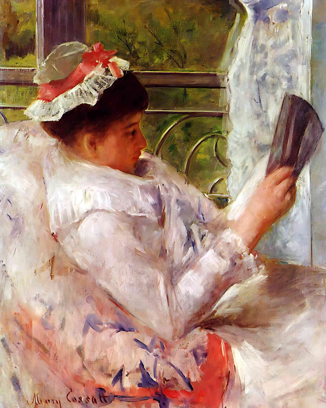 The Reader Painting by Mary Cassatt 8x10" Art Print (Restored Reproduction)