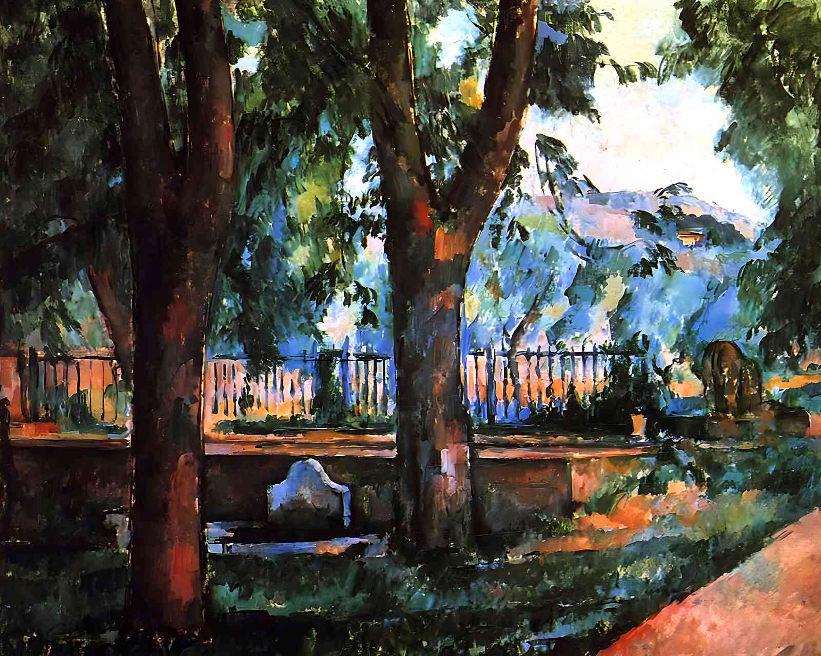 The Pool at Jas De Bouffan Painting by Paul Cezanne 8x10" Art Print - Restored