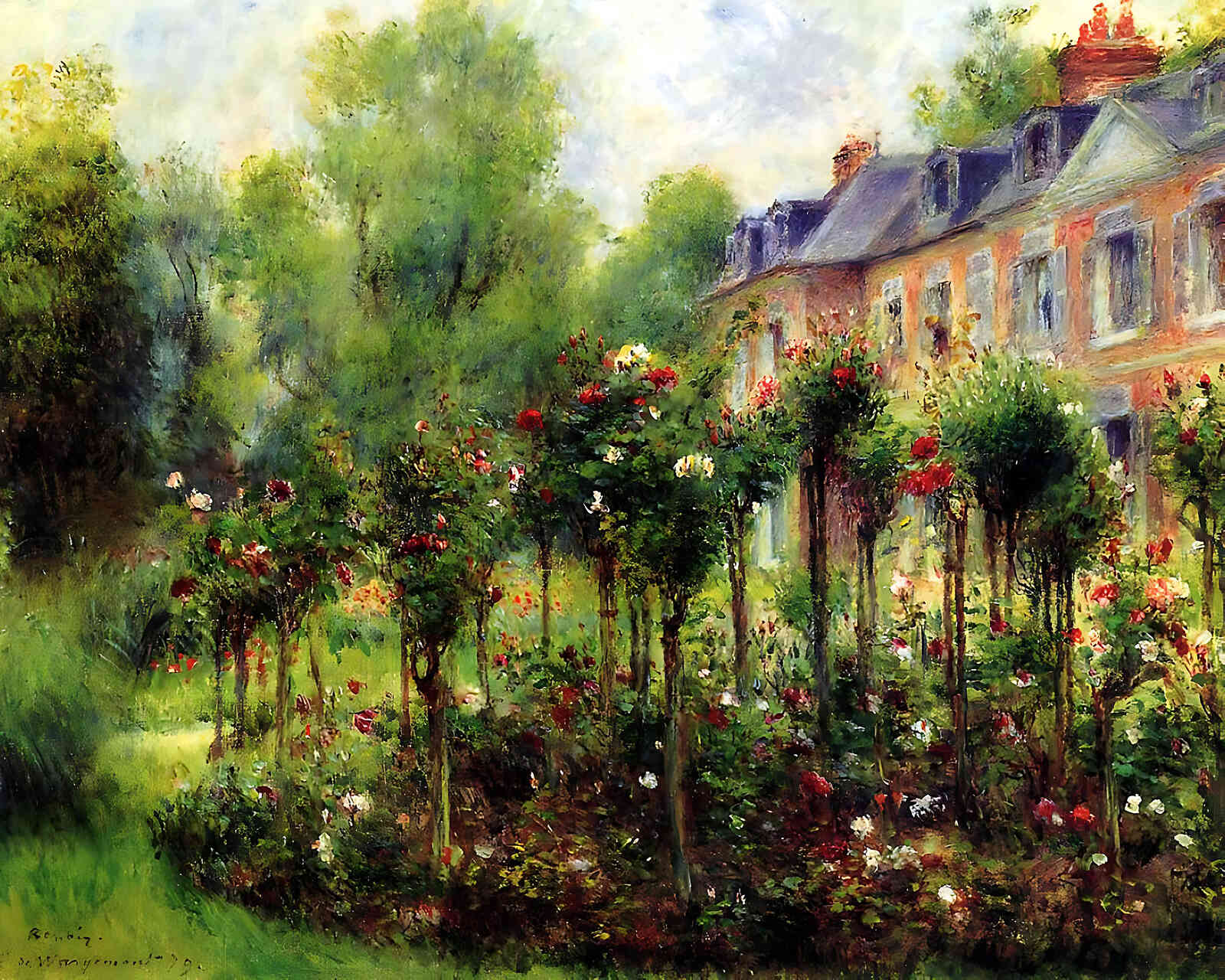 The Rose Garden at Wargemont Painting by Pierre-Auguste Renoir 8x10" Art Print