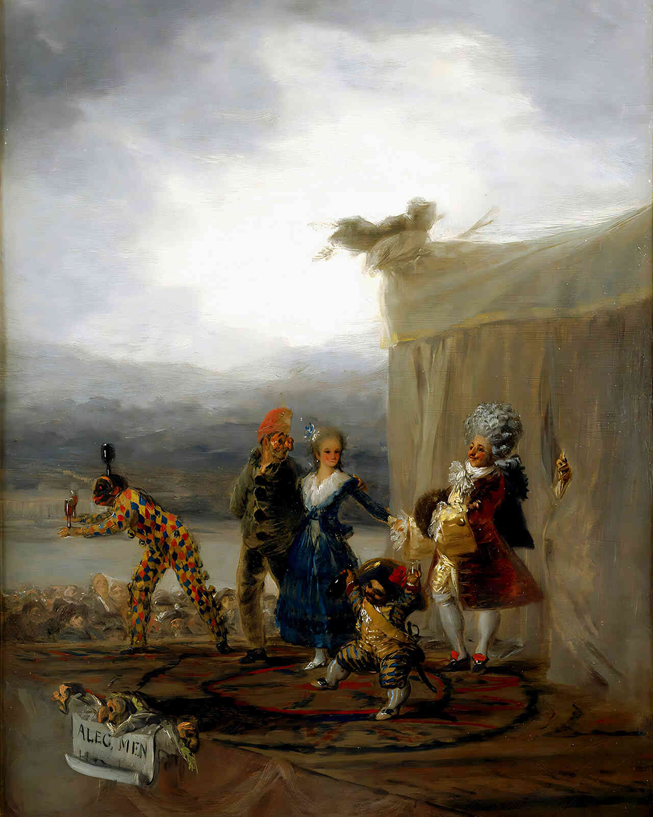 The Strolling Players Painting by Francisco Goya 8x10" Art Print - Restored