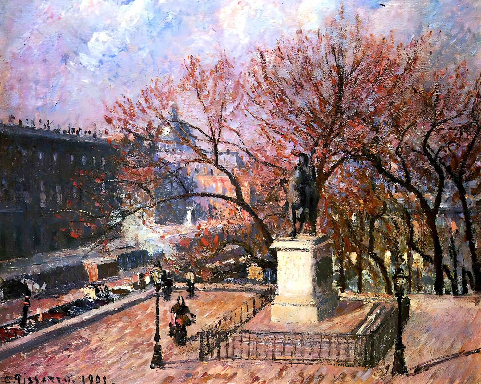 The Pont Neuf and the Statue of Henri Iv by Camille Pissarro 8x10" Art Print