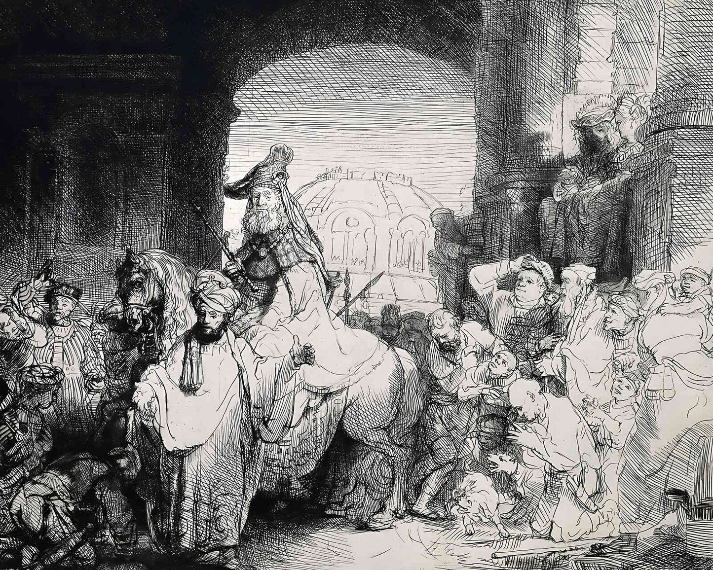 The Triumph of Mordechai Painting by Rembrandt 8x10" Art Print - Acid Free