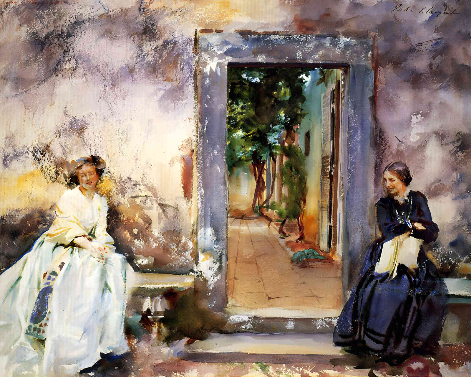 The Garden Wall 1910 Painting by John Singer Sargent 8x10" Art Print