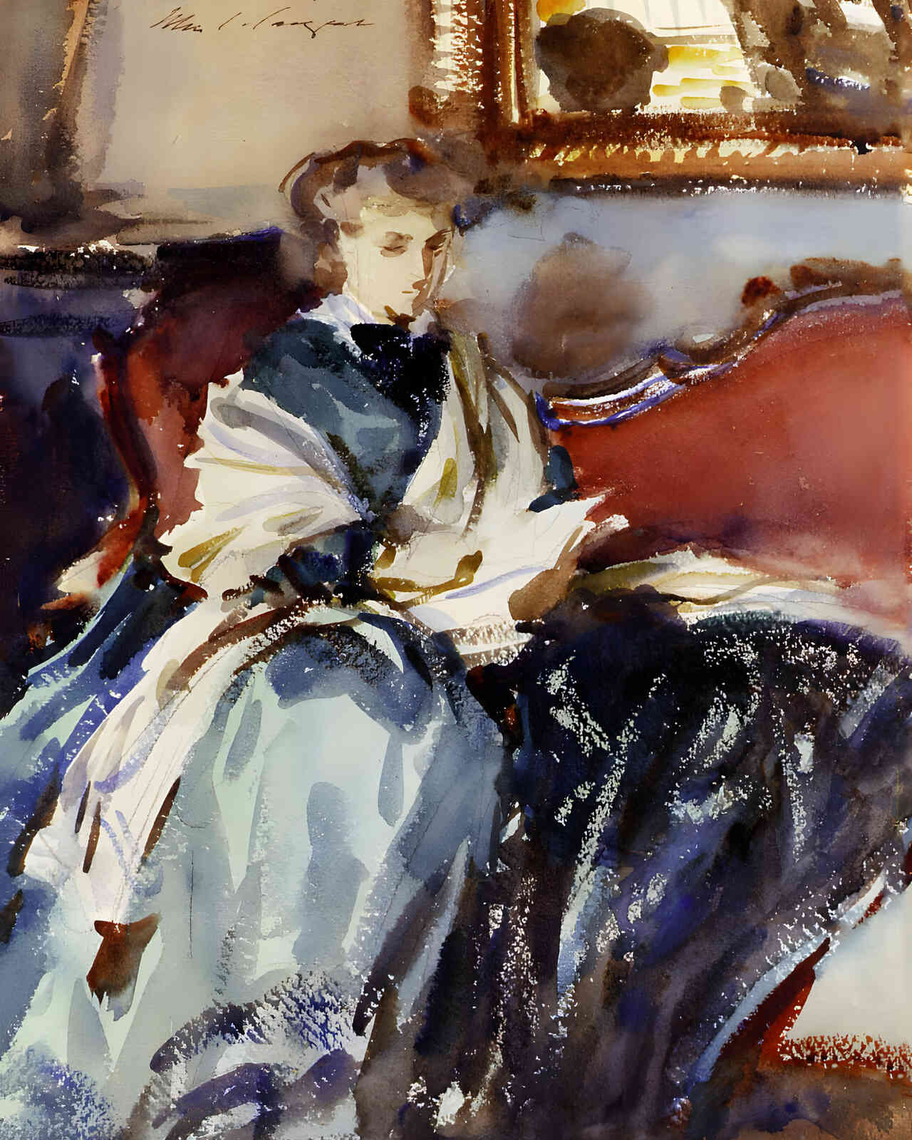 The Green Dress 1912 Painting by John Singer Sargent 8x10" Art Print