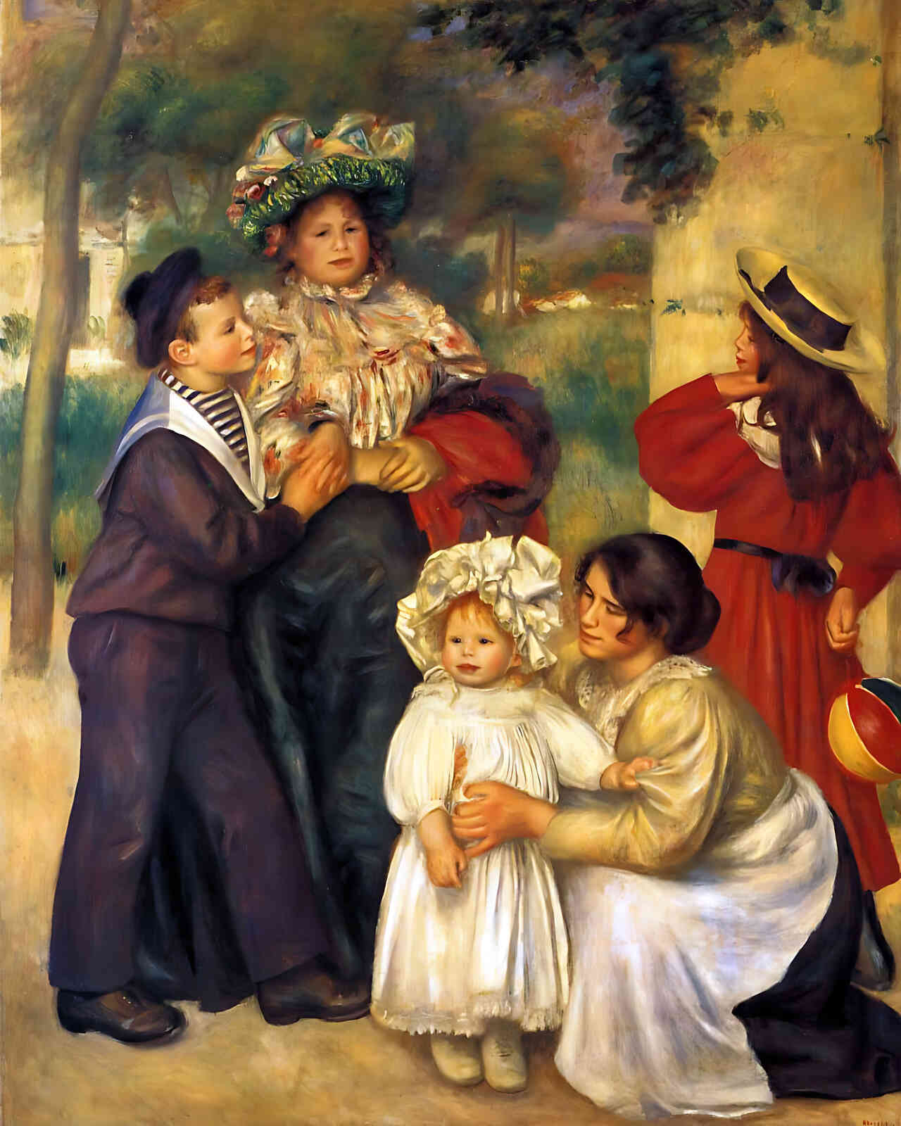 The Artist`s Family Painting by Pierre-Auguste Renoir 8x10" Art Print - Restored