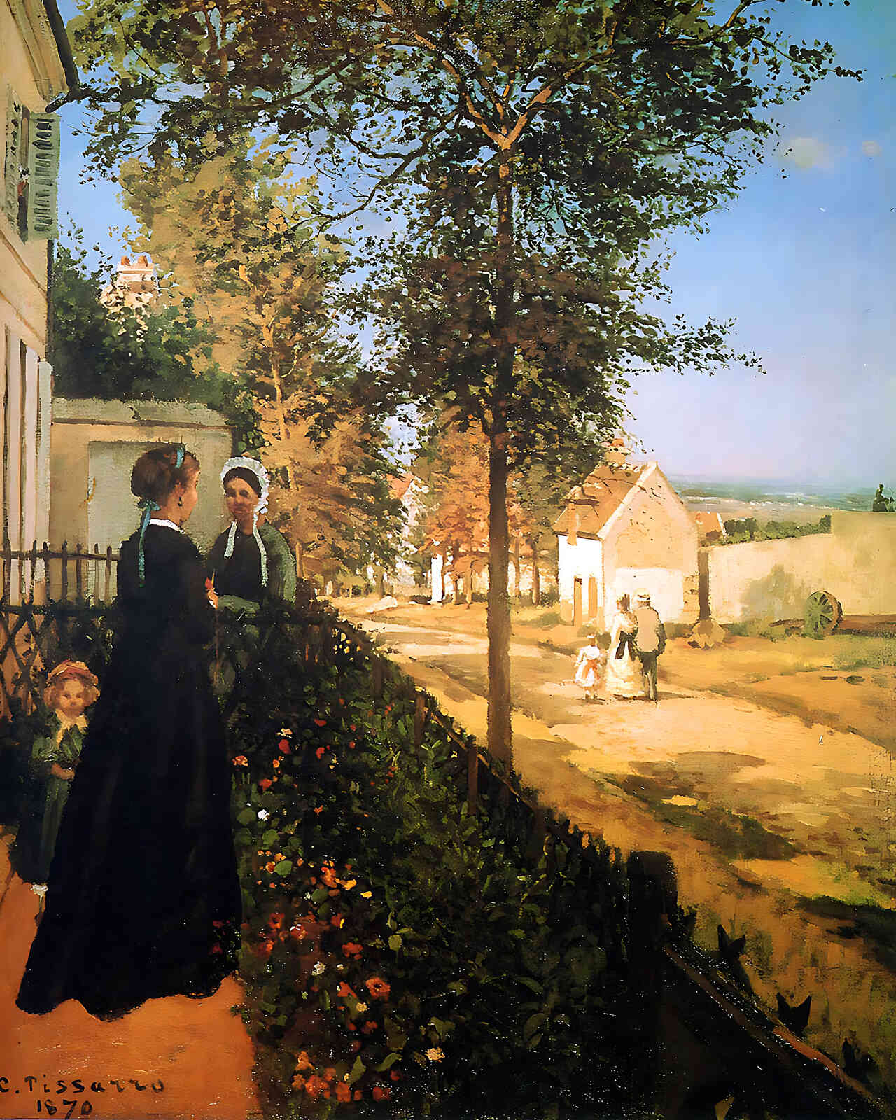 The Road of Versailles Painting by Camille Pissarro 8x10" Art Print - Restored