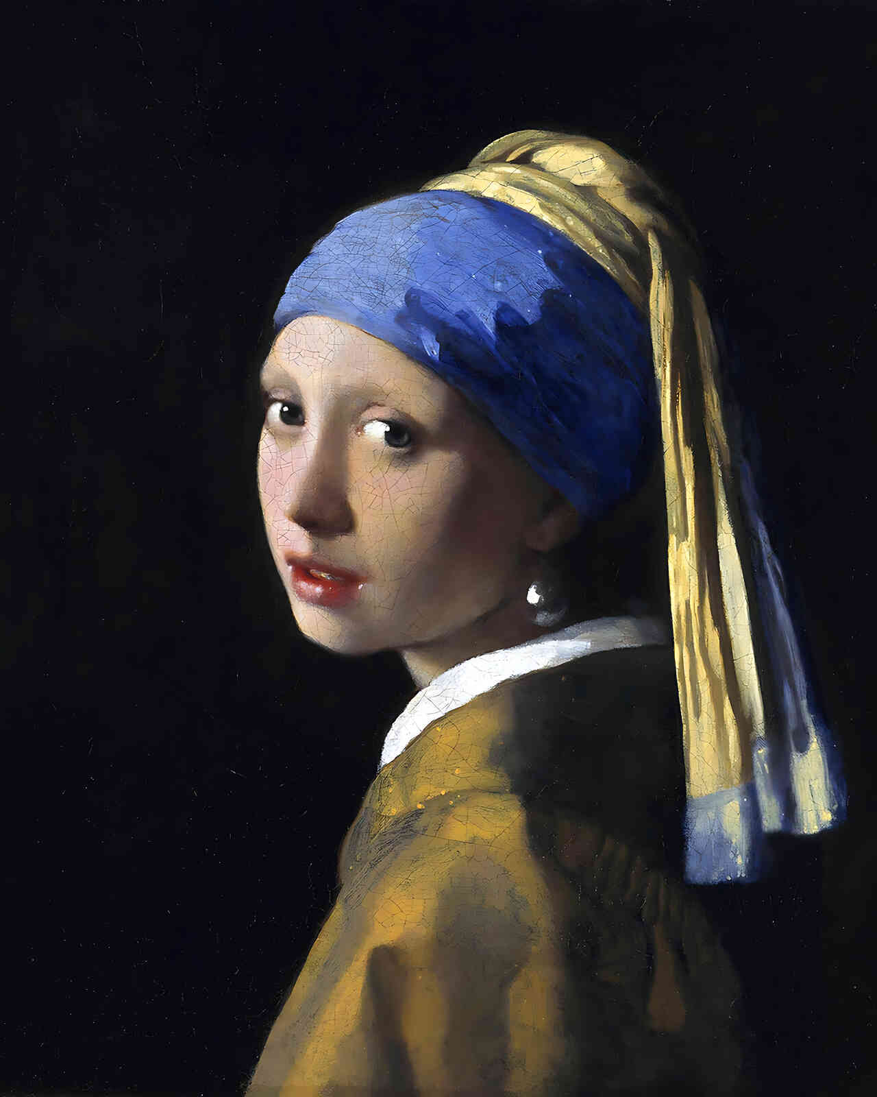 The Girl with a Pearl Earring Painting by Johannes Vermeer 8x10" Art Print