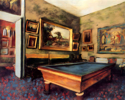 The Billiard Room at Menil-Hubert 1892 Painting by Edgar Degas 8x10" Art Print