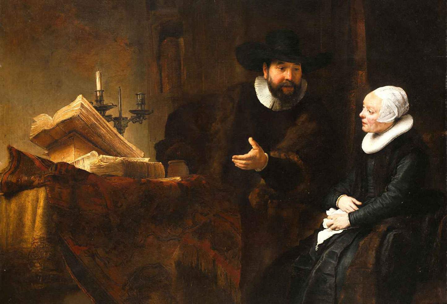 The Mennonite Preacher Anslo and His Wife 1641 by Rembrandt Art Print (6 Sizes)