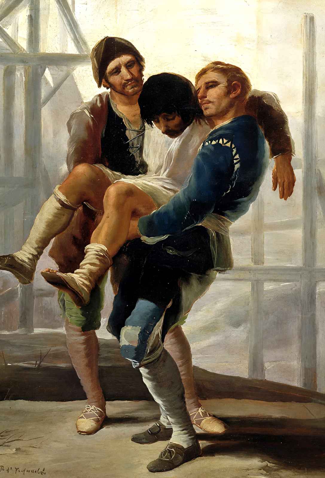 The Injured Mason 1787 Painting by Francisco Goya Art Print (6 Sizes) - Restored