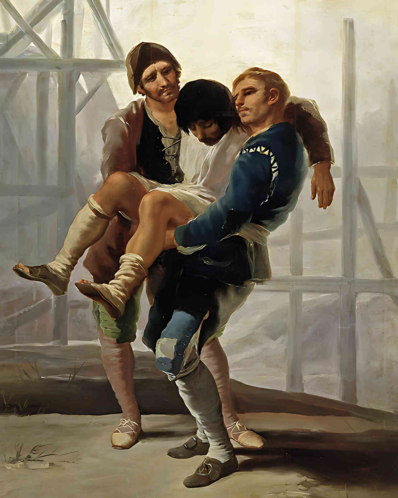 The Injured Mason Painting by Francisco Goya 8x10" Art Print - Restored