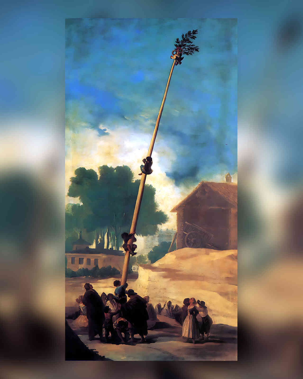 The Greasy Pole Painting by Francisco Goya 8x10" Art Print (High Quality)