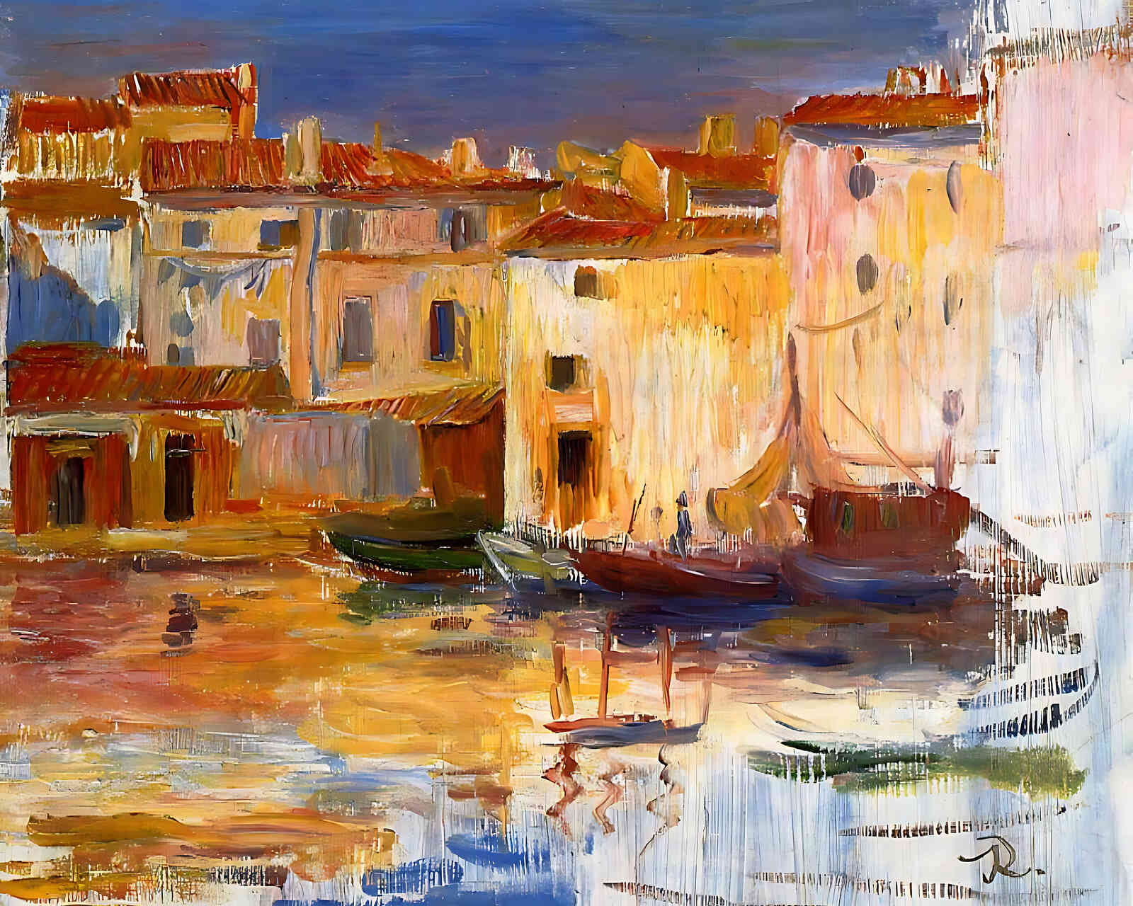 The Port of Martigues Painting by Pierre-Auguste Renoir 8x10" Art Print