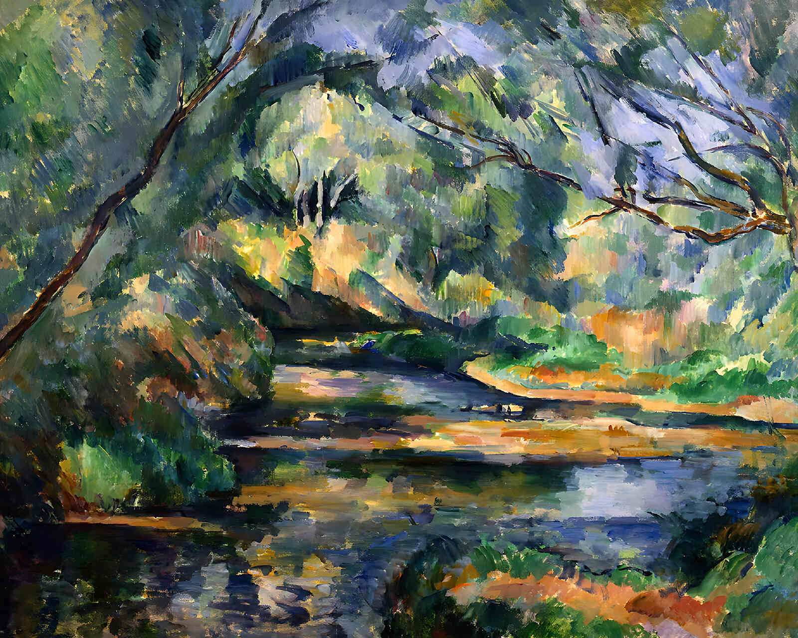 The Brook Painting by Paul Cezanne 8x10" Art Print (Restored Reproduction)