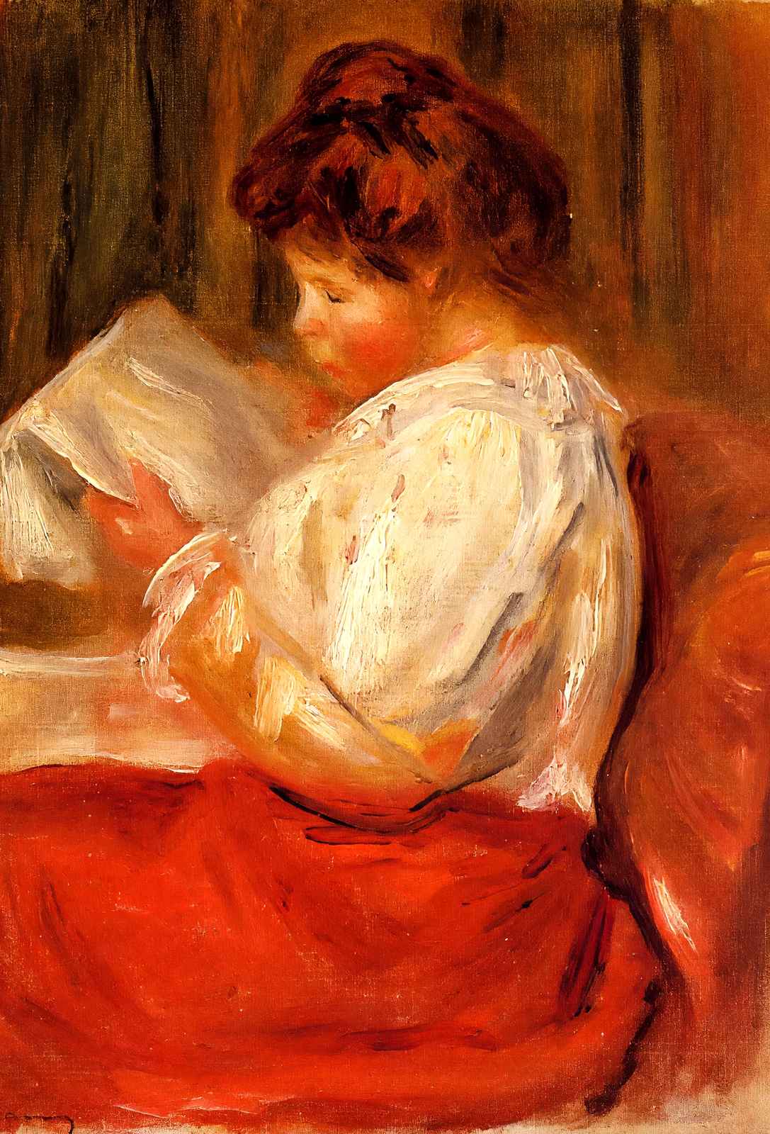 The Little Reader Art Print Painting by Pierre-Auguste Renoir (6 Sizes)