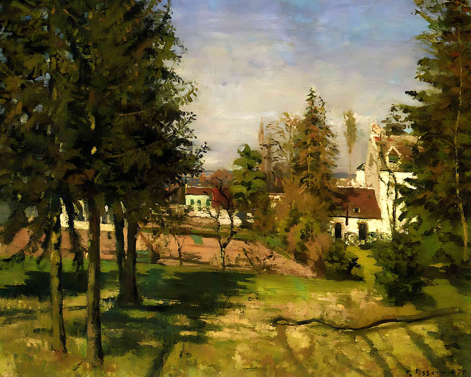 The Pine Trees of Louveciennes Painting by Camille Pissarro 8x10" Art Print