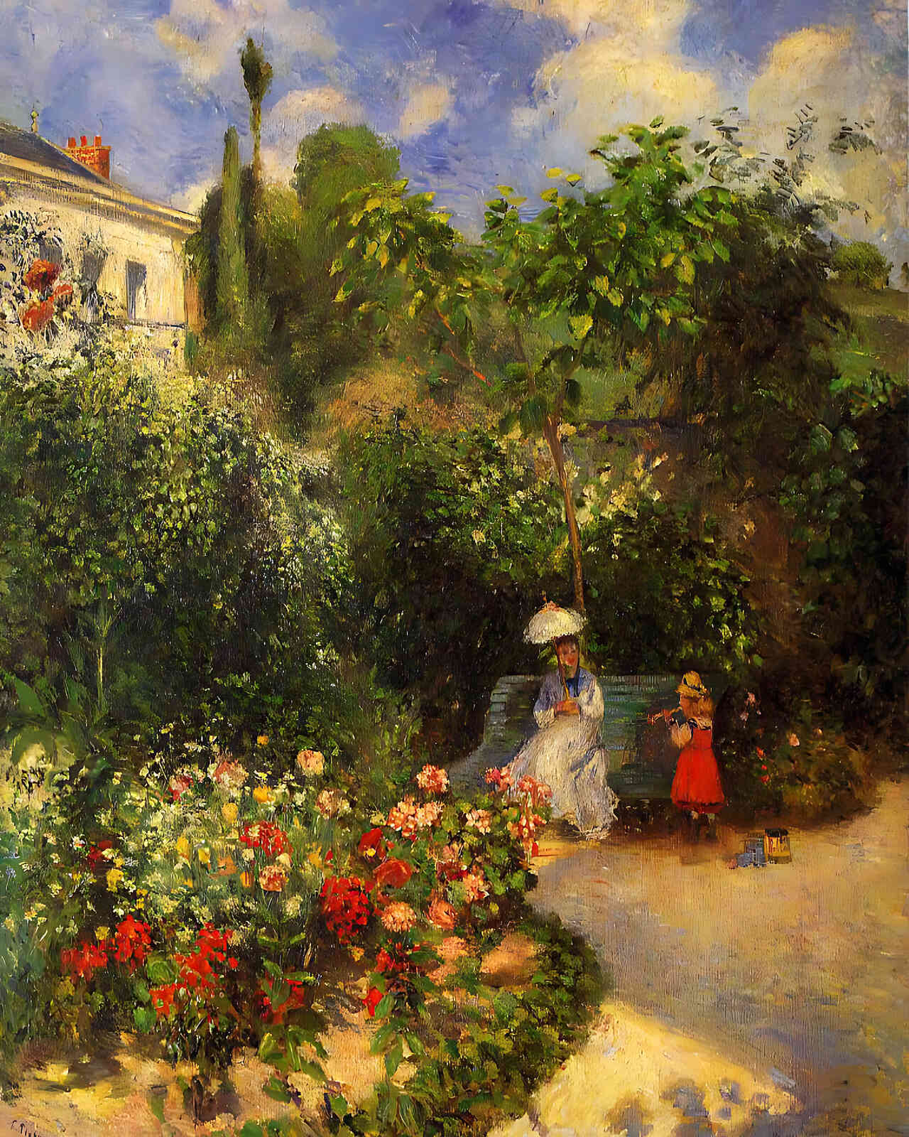 The Garden at Pontoise Painting by Camille Pissarro 8x10" Art Print - Acid Free