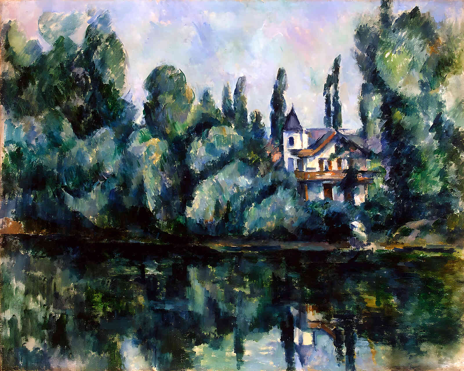 The Banks of the Marne Painting by Paul Cezanne 8x10" Art Print (Premium Print)