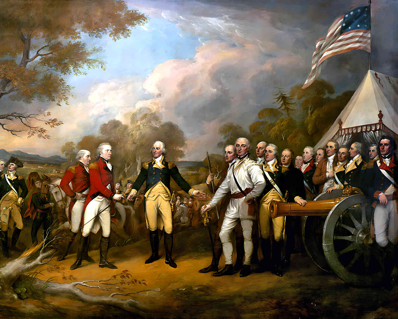 The Surrender of General Burgoyne 1821 Painting by John Trumbull 8x10" Art Print