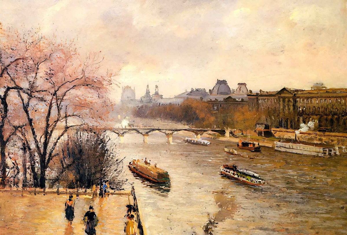 The Louvre, Afternoon, Rainy Weather Art Print 1900 by Pissarro (6 Sizes)