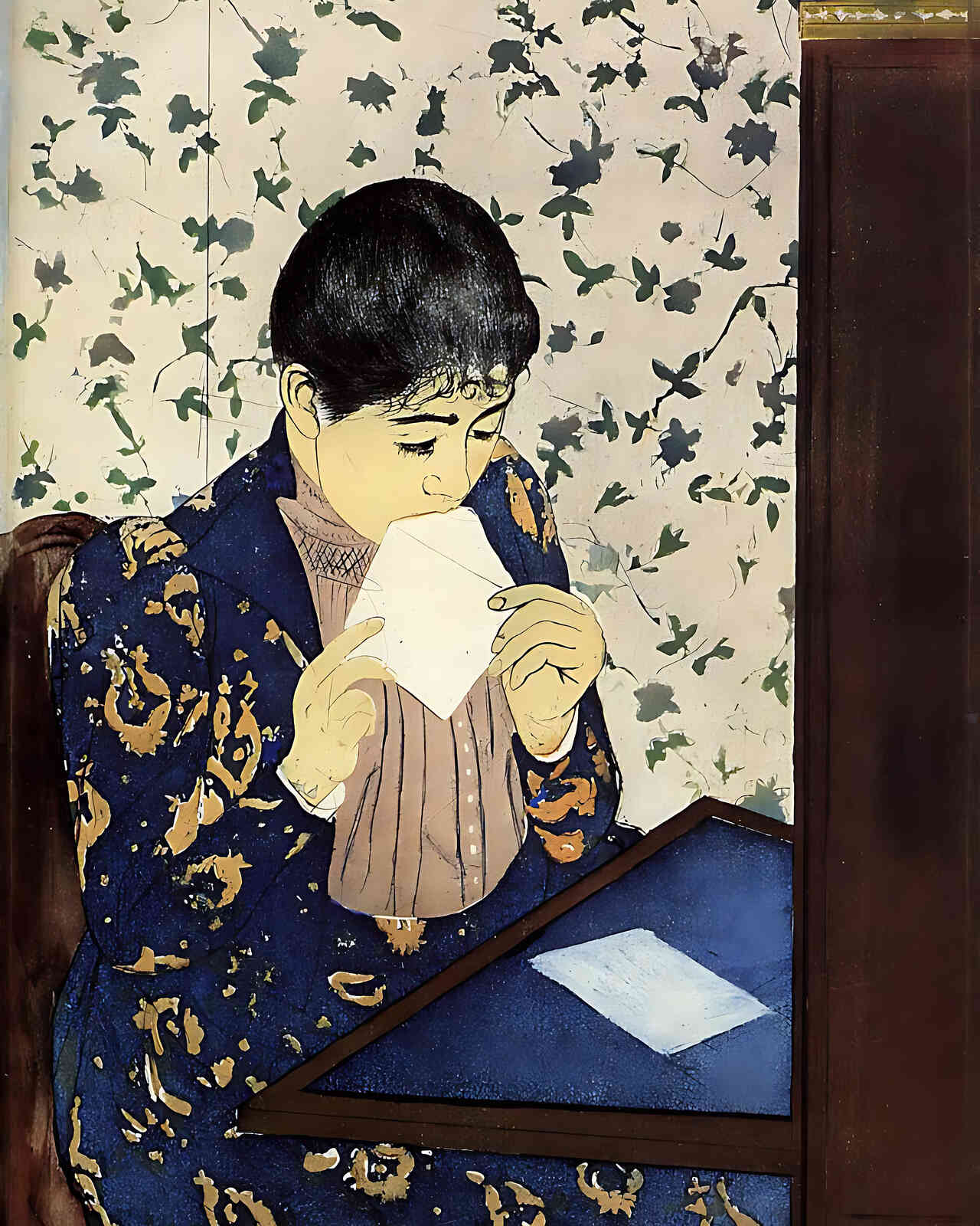 The Letter Painting by Mary Cassatt 8x10" Art Print - Restored