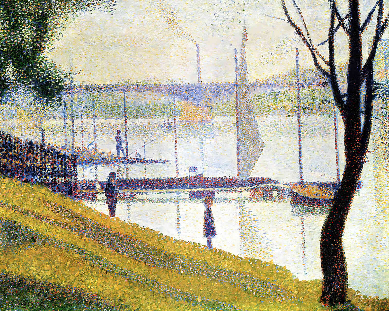 The Bridge at Courbevoie Painting by Georges Seurat 8x10" Art Print - Restored