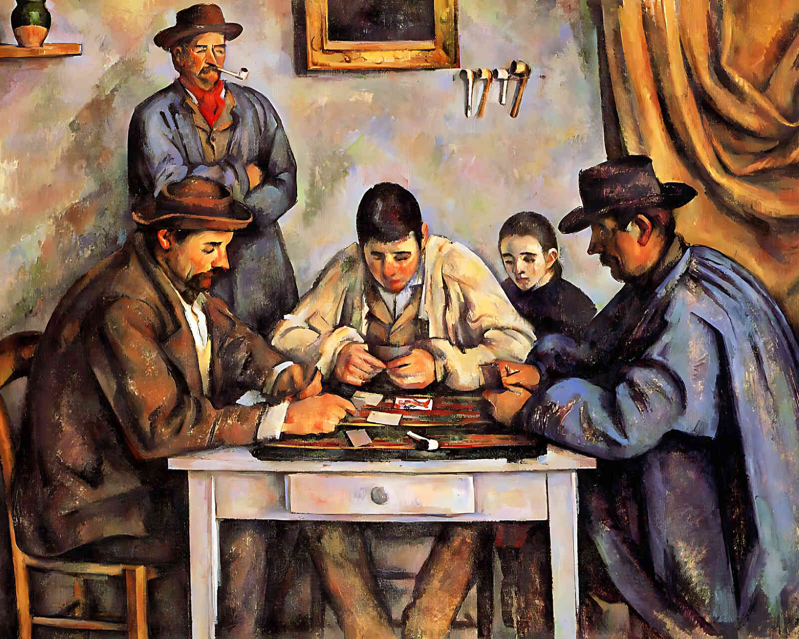 The Card Players () Painting by Paul Cezanne 8x10" Art Print - Restored