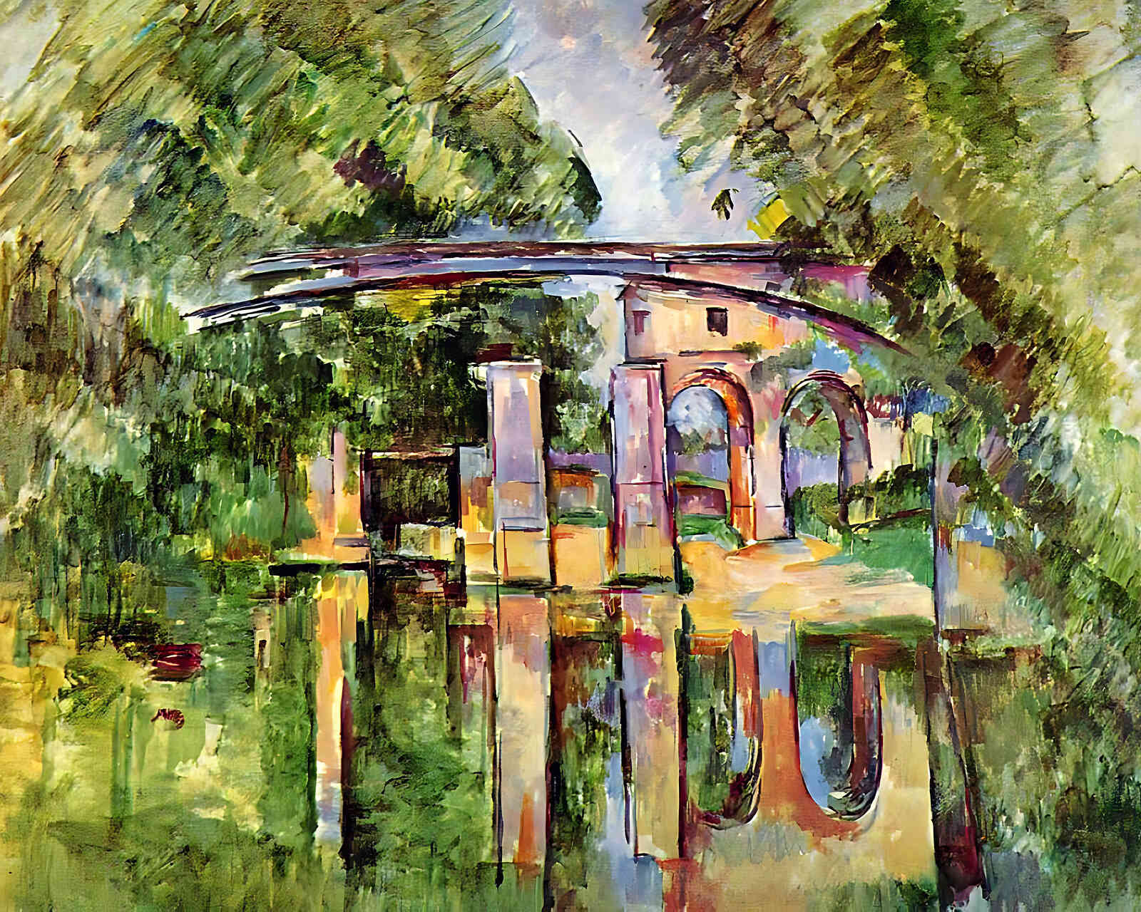 The Aqueduct and Lock Painting by Paul Cezanne 8x10" Art Print (Premium Print)